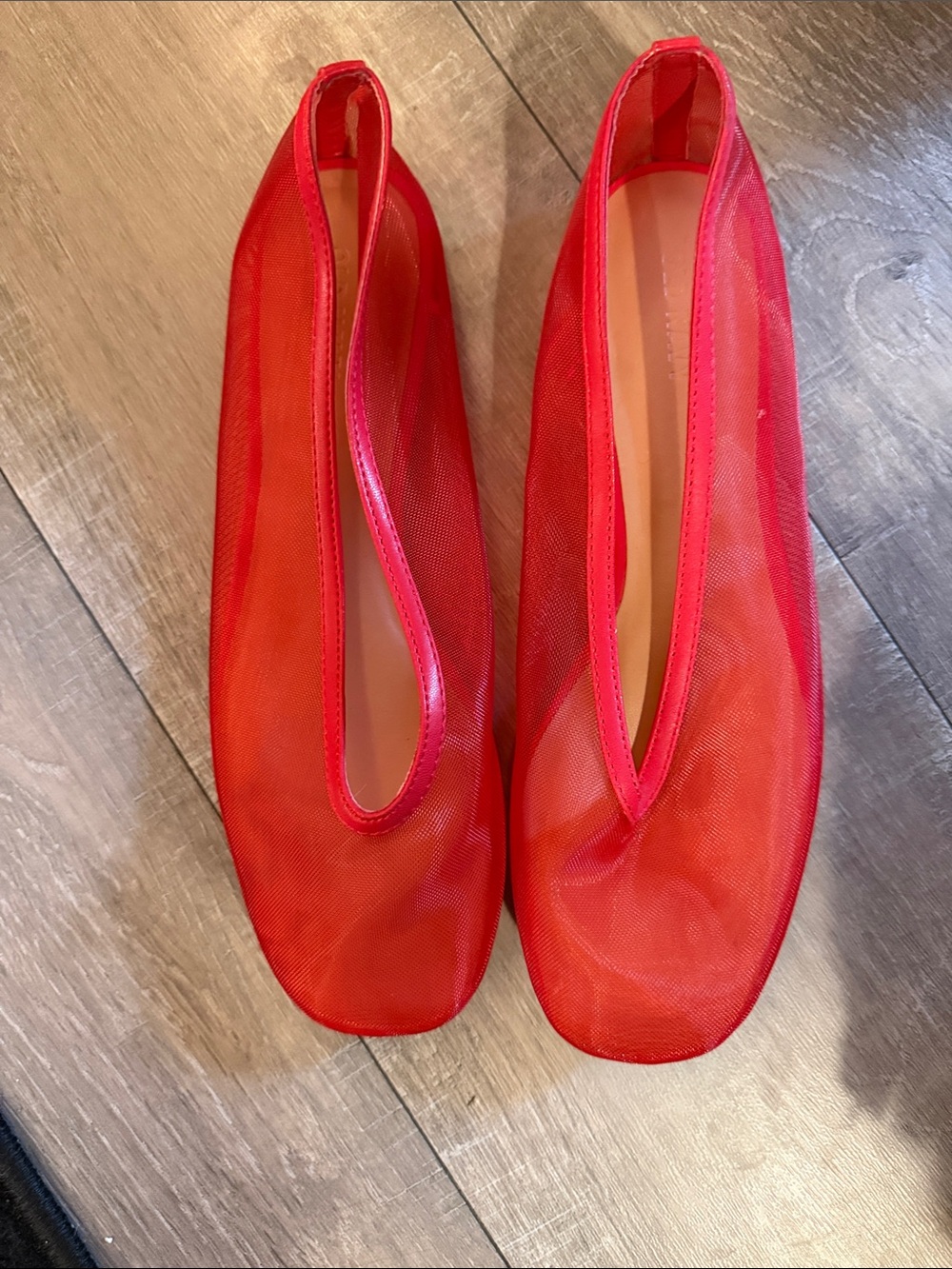 Old Navy Red Mesh Slip-On Ballet Flats